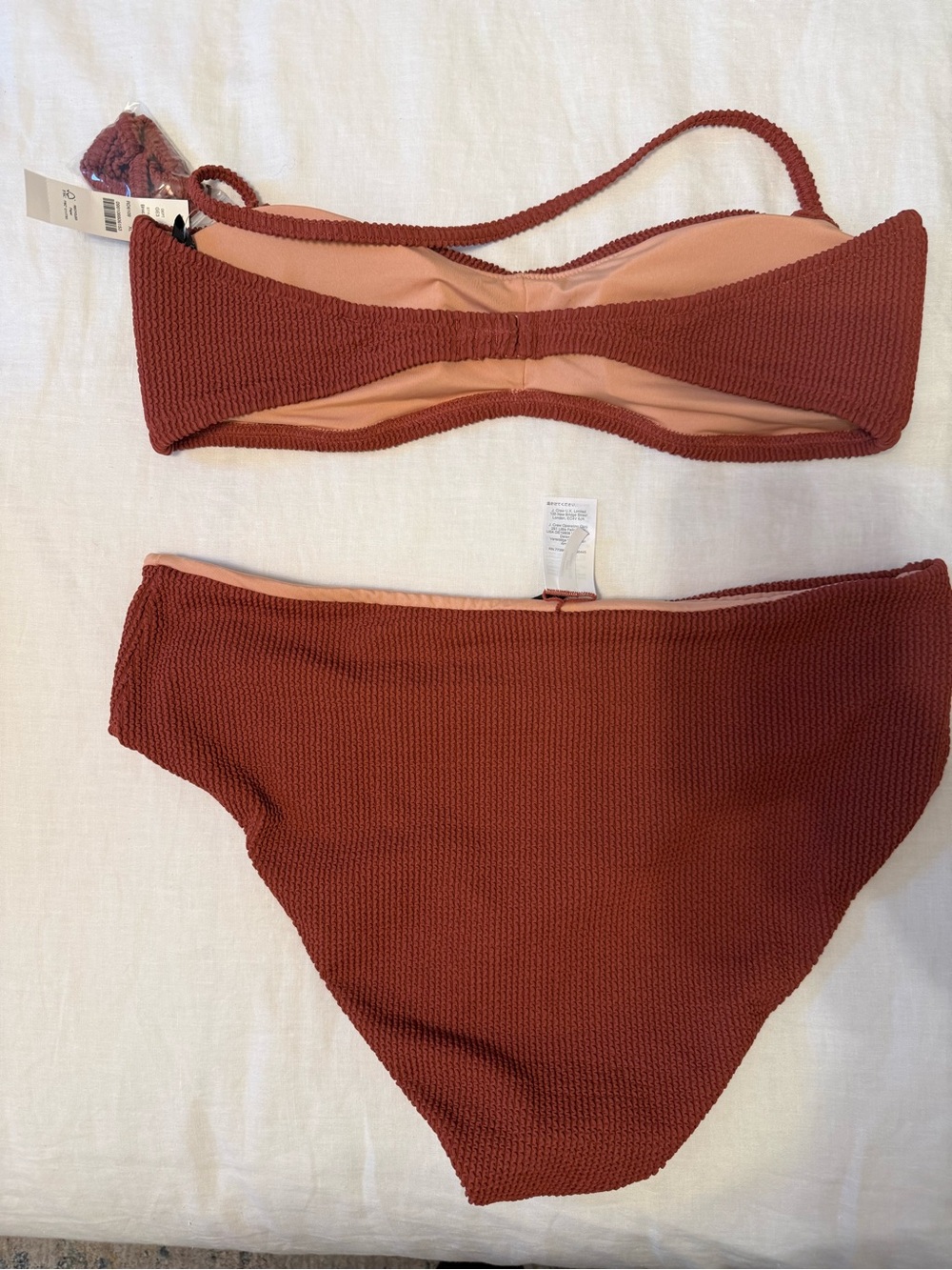 NWT JCREW Rust Red Textured Bikini Set - Picture 6 of 7